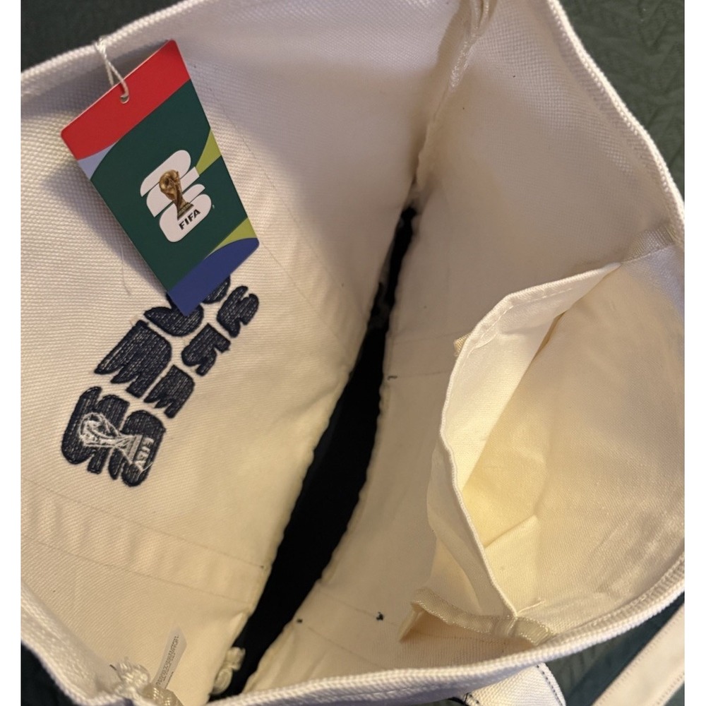FIFA World Cup 2026 Canvas Tote Bag -  Navy Trim with Straps Soccer NWT - Picture 5 of 5
